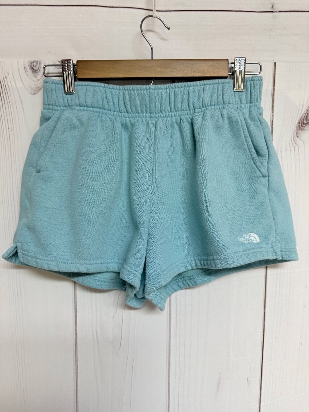 The‎ North Face Women’s Half Dome Fleece Shorts Small Blue EUC